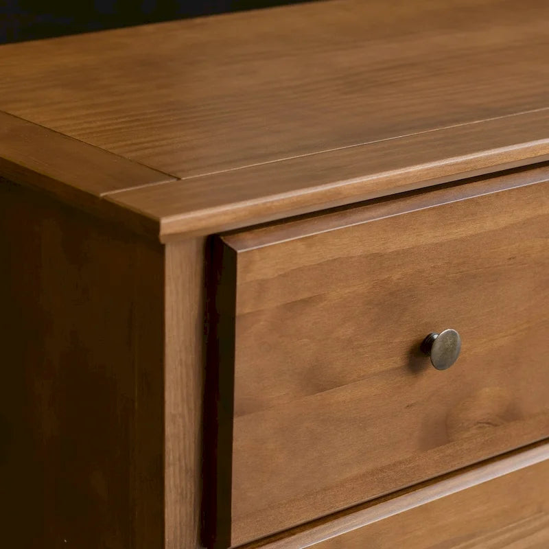 Commode 6 tiroirs en pin massif style shaker – Espresso / Noyer / Cerisier / Naturel, Large