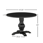 Table à manger ronde avec pied central – Espresso, plateau en placage de chêne, 4 places