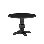 Table à manger ronde avec pied central – Espresso, plateau en placage de chêne, 4 places