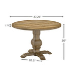 Table à manger ronde avec pied central – Espresso, plateau en placage de chêne, 4 places