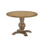 Table à manger ronde avec pied central – Espresso, plateau en placage de chêne, 4 places