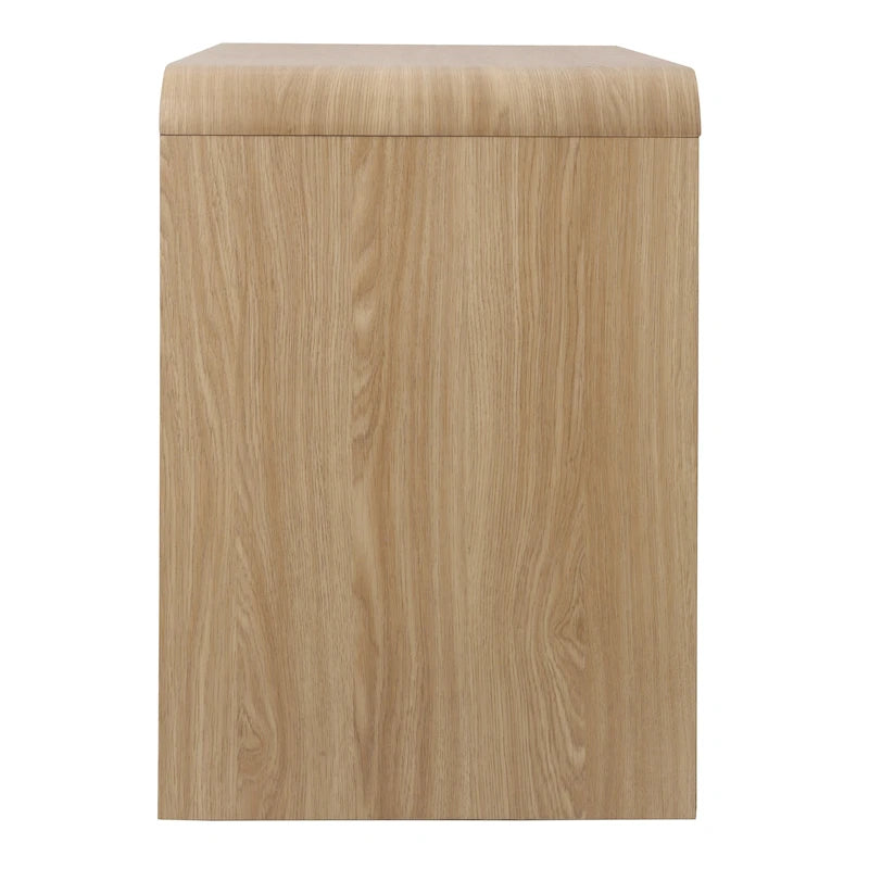 Table d'appoint minimaliste moderne – Chêne européen, 1 tiroir + étagère ouverte, 1 place