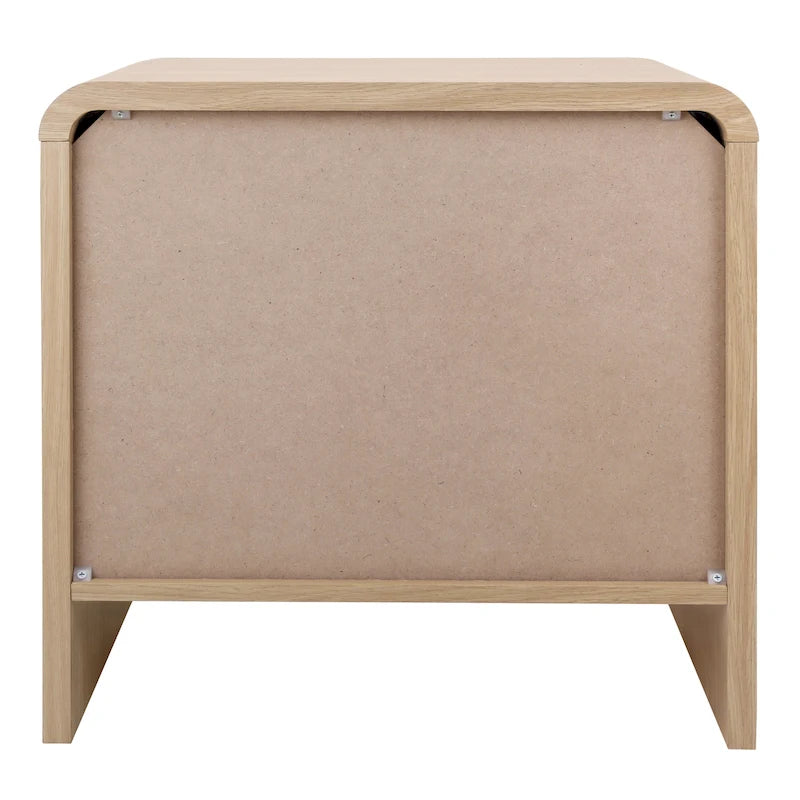 Table d'appoint minimaliste moderne – Chêne européen, 1 tiroir + étagère ouverte, 1 place