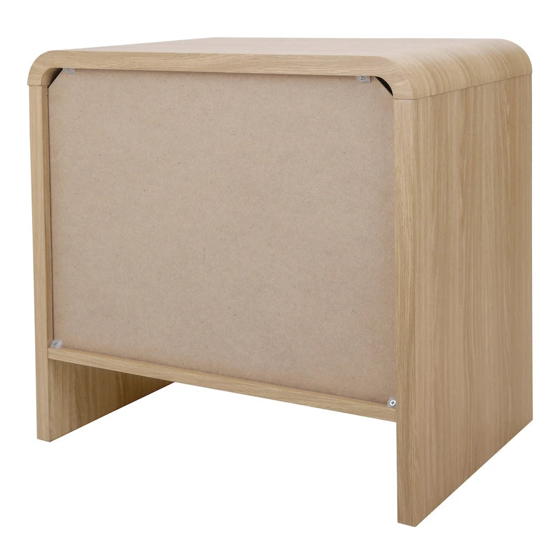 Table d'appoint minimaliste moderne – Chêne européen, 1 tiroir + étagère ouverte, 1 place