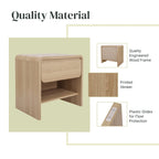 Table d'appoint minimaliste moderne – Chêne européen, 1 tiroir + étagère ouverte, 1 place