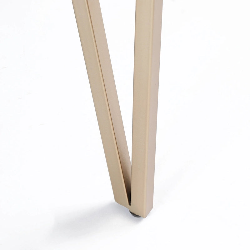 Table basse à plateau en bois – Noir et or, pieds épingles, 2 à 4 places