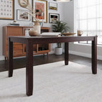 Table à manger rectangulaire avec pieds en bois d'hévéa – Gris antique / Wengé HK, Minimaliste, 6 places