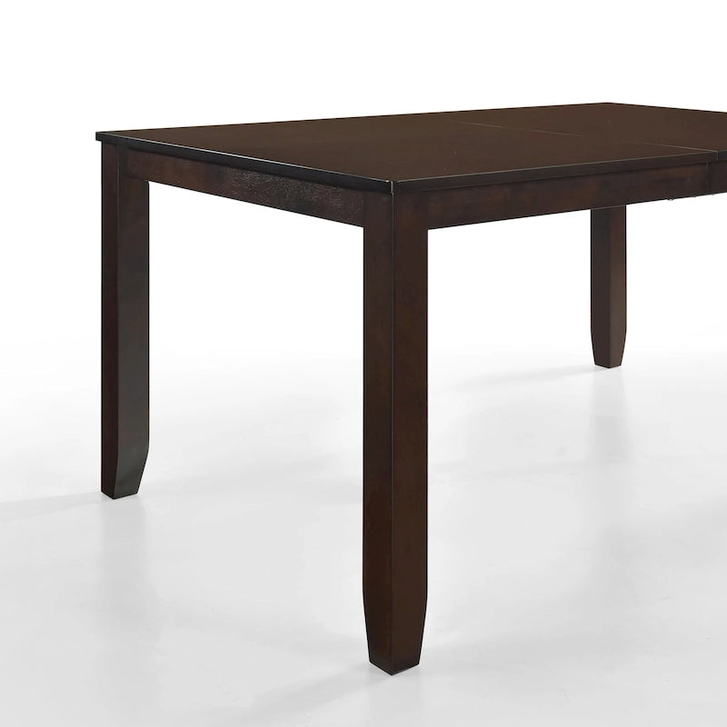 Table à manger rectangulaire avec pieds en bois d'hévéa – Gris antique / Wengé HK, Minimaliste, 6 places