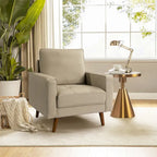 Fauteuil en cuir véritable Mid-Century – Marron / Bleu marine / Noir / Bordeaux / Camel / Beige, accoudoir droit, 1 place