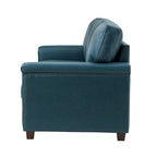 Canapé en cuir transitionnel – Bleu marine / Turquoise / Noir / Marron / Camel, Clous décoratifs, 3 places