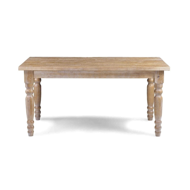 Table à manger de ferme en pin massif avec finition vieillie à la main – Bois flotté / Bois de grange / Gris rustique / Blanc cassé / Noyer rustique, 6 places