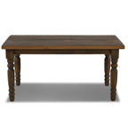Table à manger de ferme en pin massif avec finition vieillie à la main – Bois flotté / Bois de grange / Gris rustique / Blanc cassé / Noyer rustique, 6 places