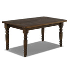 Table à manger de ferme en pin massif avec finition vieillie à la main – Bois flotté / Bois de grange / Gris rustique / Blanc cassé / Noyer rustique, 6 places