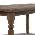 Table à manger de ferme en pin massif avec finition vieillie à la main – Bois flotté / Bois de grange / Gris rustique / Blanc cassé / Noyer rustique, 6 places