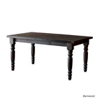 Table à manger de ferme en pin massif avec finition vieillie à la main – Bois flotté / Bois de grange / Gris rustique / Blanc cassé / Noyer rustique, 6 places