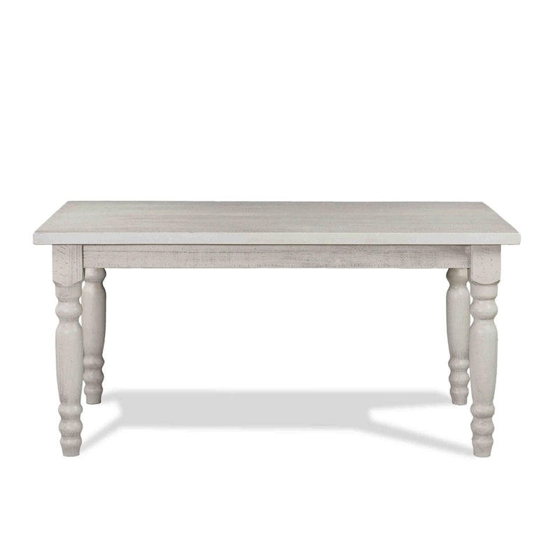 Table à manger de ferme en pin massif avec finition vieillie à la main – Bois flotté / Bois de grange / Gris rustique / Blanc cassé / Noyer rustique, 6 places