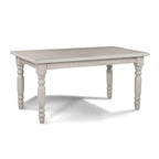 Table à manger de ferme en pin massif avec finition vieillie à la main – Bois flotté / Bois de grange / Gris rustique / Blanc cassé / Noyer rustique, 6 places