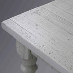 Table à manger de ferme en pin massif avec finition vieillie à la main – Bois flotté / Bois de grange / Gris rustique / Blanc cassé / Noyer rustique, 6 places