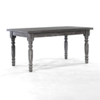 Table à manger de ferme en pin massif avec finition vieillie à la main – Bois flotté / Bois de grange / Gris rustique / Blanc cassé / Noyer rustique, 6 places