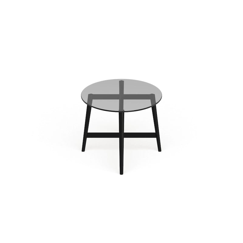 Table basse ovale en verre trempé – Laiton / Bronze noirci, pieds fuselés, pour 2 à 4 personnes