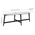Table basse ovale en verre trempé – Laiton / Bronze noirci, pieds fuselés, pour 2 à 4 personnes