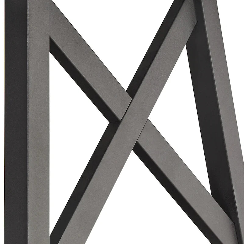 Table d'appoint rustique en X avec étagère – Chêne / Marron / Gris / Noir / Béton, style industriel, 1 place