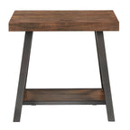 Table d'appoint rustique en X avec étagère – Chêne / Marron / Gris / Noir / Béton, style industriel, 1 place