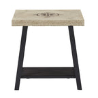 Table d'appoint rustique en X avec étagère – Chêne / Marron / Gris / Noir / Béton, style industriel, 1 place