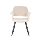 Chaise de salle à manger mi-siècle en velours avec accoudoirs – Vert / Rose / Champagne / Gris foncé, 1 place
