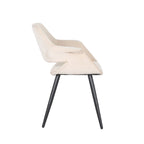 Chaise de salle à manger mi-siècle en velours avec accoudoirs – Vert / Rose / Champagne / Gris foncé, 1 place