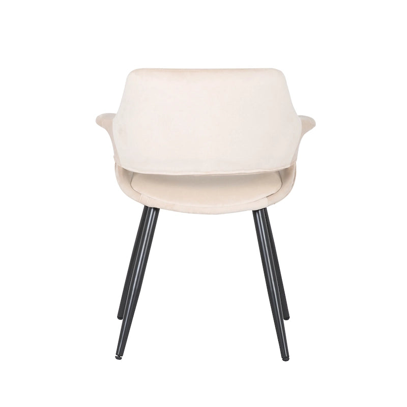 Chaise de salle à manger mi-siècle en velours avec accoudoirs – Vert / Rose / Champagne / Gris foncé, 1 place