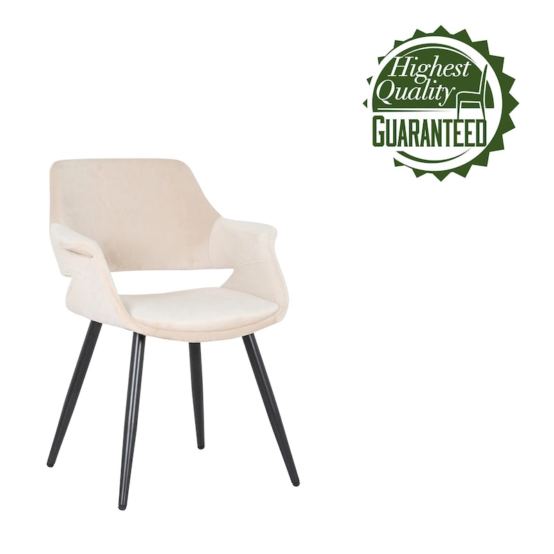 Chaise de salle à manger mi-siècle en velours avec accoudoirs – Vert / Rose / Champagne / Gris foncé, 1 place