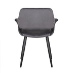 Chaise de salle à manger mi-siècle en velours avec accoudoirs – Vert / Rose / Champagne / Gris foncé, 1 place