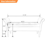 Banc-ottoman de rangement capitonné avec accoudoirs – Noir / Fauve / Bleu-vert / Gris, similicuir, 2 à 3 places