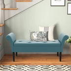 Banc-ottoman de rangement capitonné avec accoudoirs – Noir / Fauve / Bleu-vert / Gris, similicuir, 2 à 3 places