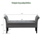 Banc-ottoman de rangement capitonné avec accoudoirs – Noir / Fauve / Bleu-vert / Gris, similicuir, 2 à 3 places