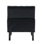 Fauteuil d'appoint en similicuir capitonné avec clous décoratifs – Beige / Marron / Noir, pieds sculptés, 1 place