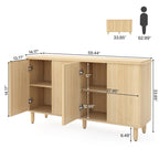 Buffet moderne avec portes-poussoirs – Marron / Noir / Blanc, étagères intérieures