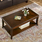Table d'appoint en bois massif du milieu du siècle – Brun cerise, 2 niveaux, pour 1 personne