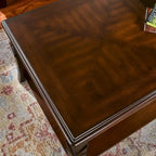 Table d'appoint en bois massif du milieu du siècle – Brun cerise, 2 niveaux, pour 1 personne