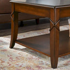 Table d'appoint en bois massif du milieu du siècle – Brun cerise, 2 niveaux, pour 1 personne