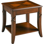 Table d'appoint en bois massif du milieu du siècle – Brun cerise, 2 niveaux, pour 1 personne
