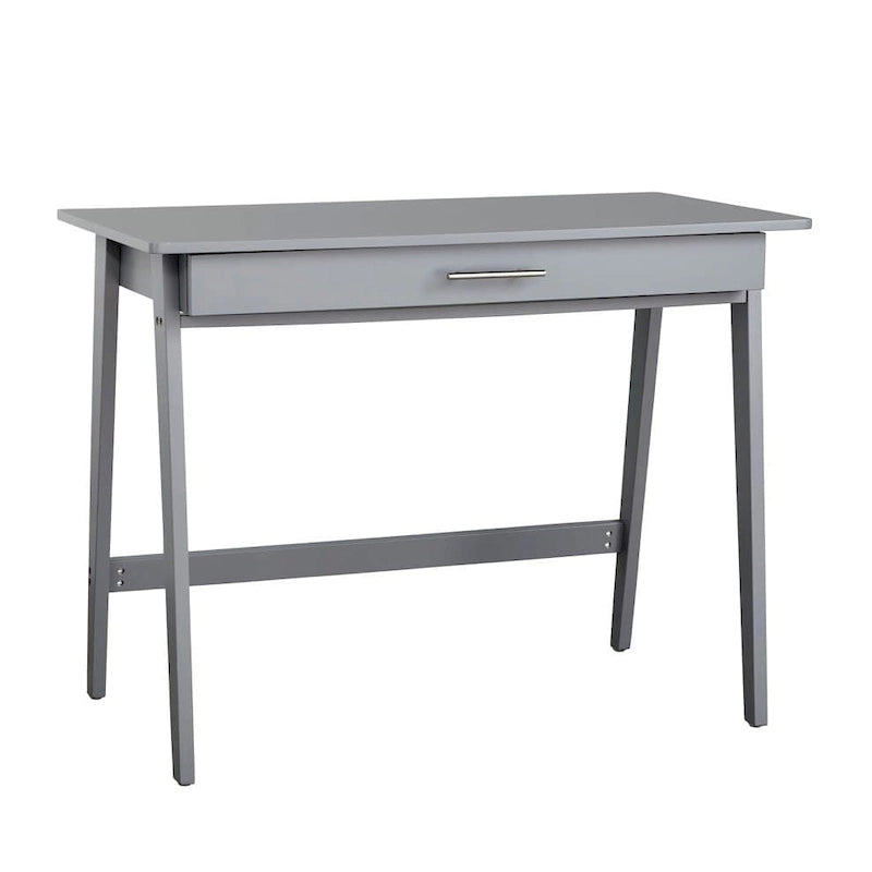 Bureau compact en pin avec un tiroir – Noir / Bleu / Gris / Blanc / Rose poudré / Vert, 1 personne