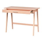 Bureau compact en pin avec un tiroir – Noir / Bleu / Gris / Blanc / Rose poudré / Vert, 1 personne
