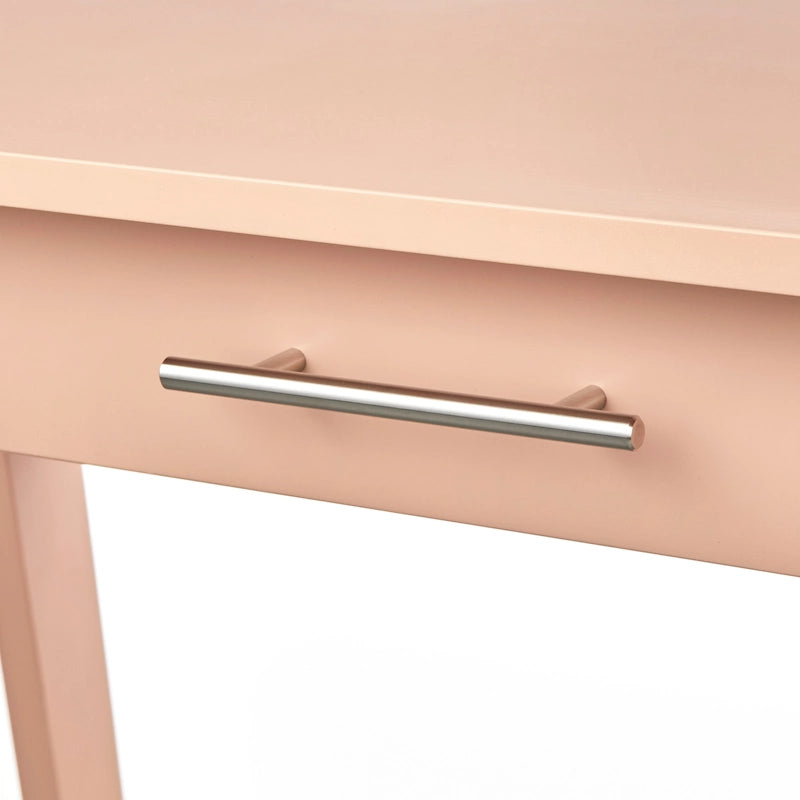 Bureau compact en pin avec un tiroir – Noir / Bleu / Gris / Blanc / Rose poudré / Vert, 1 personne