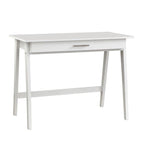 Bureau compact en pin avec un tiroir – Noir / Bleu / Gris / Blanc / Rose poudré / Vert, 1 personne