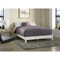 Lit plateforme pleine taille en pin massif – Blanc / Naturel rustique, sans tête de lit, 2 places
