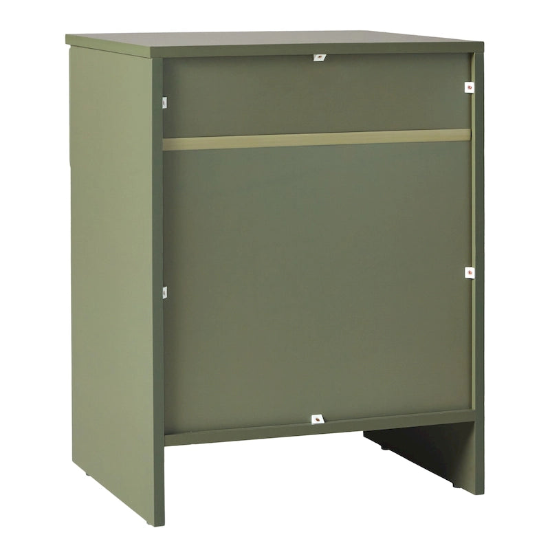 Table de chevet moderne 1 tiroir avec niche ouverte – Gris foncé / Riviera / Vert / Noir, Poignée encastrée, Places assises 0