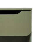 Table de chevet moderne 1 tiroir avec niche ouverte – Gris foncé / Riviera / Vert / Noir, Poignée encastrée, Places assises 0