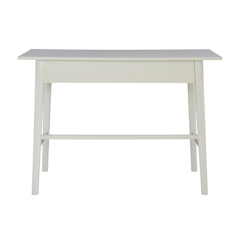 Bureau d'écriture moderne du milieu du siècle avec tiroir – Marron / Blanc, pieds inclinés, 1 personne